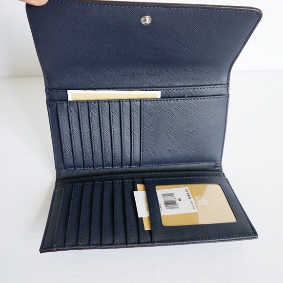 Michael Kors Jet Set Trifold Wallet MK Pale Blue - Picture 4 of 5